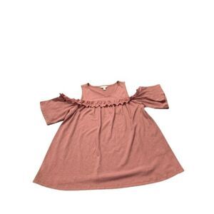 LC Lauren Conrad Women's Ruffle Boho Cold Shoulder Blouse‎ Top - Medium